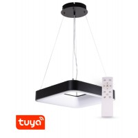 ZULU Závěsné svítidlo, těleso kov, povrch bílá/černá, dif plast opál, LED 32W/48W/60W, smart TUYA WIFI, dálk ovladačem (součástí) CCT nast teplota teplá 3000K - denní 6000K, stmív.,230V, IP20, rozměry dle typu.