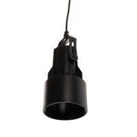 JET Závěsné svítidlo, těleso kov a plast, povrch bílá/černá, pro žárovku 1x45W, E27, 230V, IP20, rozměry d=100mm, h=205mm, vč závěs kabelu l=800mm, lze zkrátit.