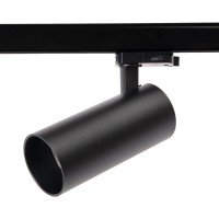 TREKO CCT 26W Bodové kolejnicové svítidlo, hliník, černá, LED 30W, 2900lm, přepínatelná teplota 5CCT teplá 2700K/3000K/neutr 4000K/5000K/denní 6500K, Ra80, vyzař. úhel 36°, Ra80, 230V, IP20, rozměry d=76mm, h=176mm, do 3F lišty Global Trac