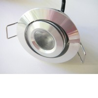 TLZ-C3W Stropní podhledové bodové svítidlo, výklopné, těleso hliník, povrch broušený, LED 3W, teplá 3000K/260lm, denní 6000K/260lm, vyzař. úhel 30°, 12V, IP20, rozměry d=50mm, h=18mm.