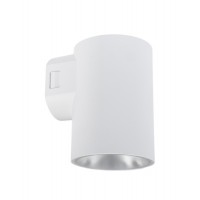 PITE Nástěnné venkovní bodové svítidlo, těleso plast bílá/černá, LED 9W, přepín. teplota CCT teplá 3000K, neutrální 4000K, denní 6500K, 900lm, Ra80, 230V, IP65, rozměry d=78mm, h=115mm, svítí dolů, nebo nahoru.
