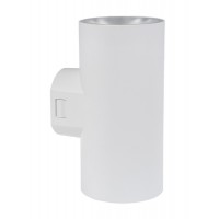 PITE Nástěnné venkovní bodové svítidlo, těleso plast bílá/černá, LED 18W, přepín. teplota CCT teplá 3000K, neutrální 4000K, denní 6500K, 1800lm, Ra80, 230V, IP65, rozměry d=78mm, h=162mm, svítí nahoru/dolů.
