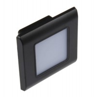 RAN Vestavné svítidlo do stěny, těleso plast bílá/černá/stříbrná, difuzor plast opál, LED 0,6W, teplá 3000K/60lm, neutrální 4500K/65lm, denní 6000K/70lm, Ra80, IP20, rozměry 86x86x34mm, vč montážního boxu.