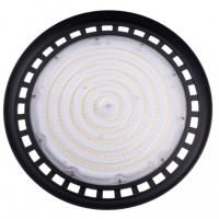 DA5-UFO 2 Závěsné průmyslové svítidlo, těleso kov, povrch černá, krycí plast čirý, LED 200W, neutrální 4000K/29000lm, denní 6500K/30000lm, stmív. DALI, Ra80, vyzař. úhel 90°, 230V, IP65, rozměry d=347mm, h=116mm
