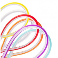 NEON Silikonový profil, povrch bílá/červená/zelená/modrá/žlutá/fialová/růžová/oranžová/červenorůžová/ledově modrá/citrónově žlutá, ohebný, pro instalaci LED pásků šířky max w=8mm, 8x10mm, cena za 1m