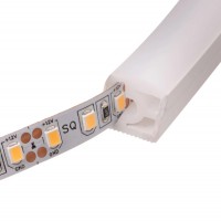 NEON Silikonový profil, stranový, ohebný, hranatý, pro instalaci LED pásků šířky max w=8mm, s příkonem pásku max w=9,6W/m, rozměry 12x12mm, cena za 1m