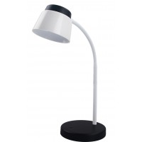 EMMA Stolní lampa, nastav. směr svícení, husí krk, těleso kov a plast, povrch bílá/černá/modrá/růžová/šedá/zelená, difuzor plast opál, LED 5W, neutrální 4000K, 470lm, 230V, IP20, tř.1, rozměry h=350mm.