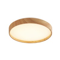 VENDO Stropní svítidlo, základna kov, rámeček dřevo světlé, difuzor plast opál, LED 18W/1800lm, 36W/3600lm, dle provedení dálk ovladačem stmívatelné, CCT nast teplota teplá 3000K - denní 6500K, 230V, IP20, rozměry dle typu.