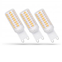 LED žárovka G9 4W, dim - SADA 3 ks LED žárovka, těleso plast bílá, krycí plast transparentní, LED 4W, 440lm, denní 6000K, stmívatelná, Ra80, G9, 230V, rozměry 18x58mm