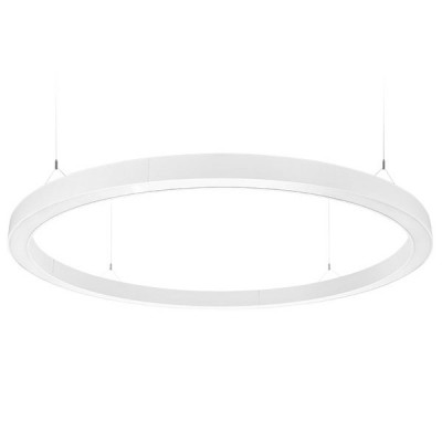 CIRCUM THIN závěsné Závěsné svítidlo z hliníkového profilu tvar prstenec, povrch bílá, difuzor opál, LED 88W, 10560lm, neutr 4000K, 230V, IP20, 1500x75x70mm, vč. lank záv l=2000m, lze zkr. nap kab SAMOST