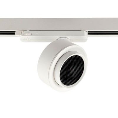 XARTE Bodové svítidlo do 3-fázové lišty, nastav. směr svícení, materiál kov, povrch bílá, LED 34W, 3950lm, neutrální 4000K, ZOOM nastavitelný vyzař. úhel 15°-45°, Ra90, 230V, IP40, rozměry d=135mm, h=49mm.