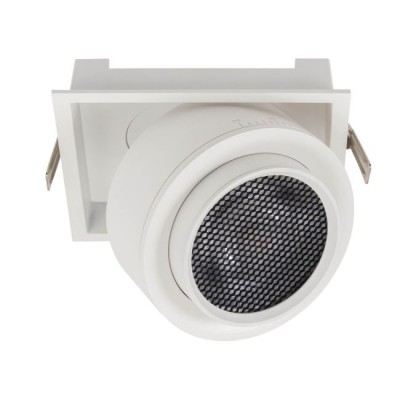 XARTE Podhledové bodové svítidlo, výklopné +-90°,  těleso kov, povrch bílá, LED 22W, 2577lm, neutrální 4000K, ZOOM nastavitelný vyzař. úhel 15°-45°, Ra90, 230V, IP40, tř.2, rozměry 139x139mm.