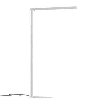 XDELTA Stojací kancelářská lampa, těleso hliník, povrch bílá, dif plast opál, LED 48W, 3995lm, teplá 3000K, vyzař úhel 100°/nahoru, 80°/dolů, UGR<19,  230V, IP40, 65x1933x984mm, svítí nahoru/dolů