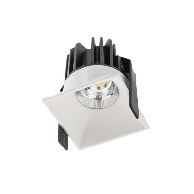 XDOMINO Stropní, podhledové, bodové komínkové svítidlo, materiál hliník, povrch bílá, krycí sklo čiré, LED 15W, neutrální 4000K, 700mA, vyzař. úhel 50°, IP20, Ra80, tř.3, 74x74x82mm, trafo samostatně