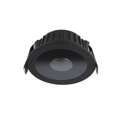 XGLOW Vestavné svítidlo, materiál hliník, povrch černá mat, difuzor sklo mezikruží černá, LED 13W, 1190lm, neutrální 4000K, 230V, IP20, Ra90, tř.2, rozměry d=92mm, h=44mm.