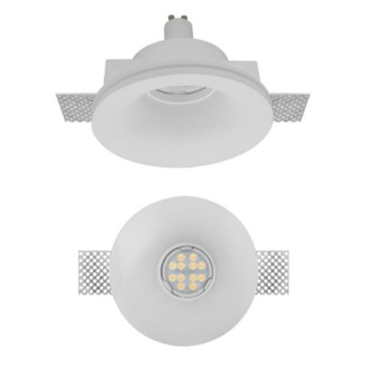 XGESS MINI Stropní, podhledové, bezrámečkové, bodové svítidlo, materiál sádra, povrch bílá, pro žárovku 1x35W, GU10, ES50, 230V, IP20, tř.1, rozměry d=130mm, h=105mm