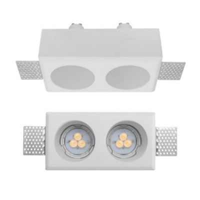 XGESS MINI Stropní, podhledové, bezrámečkové, bodové svítidlo, materiál sádra, povrch bílá, pro žárovku 2x35W, GU10, ES50, 230V, IP20, tř.1, rozměry 110x80x150mm