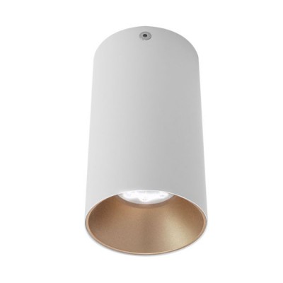 XNITRO GU10 1X35W Stropní, přisazené, bodové svítidlo, těleso hliník, povrch vnější bílá, vnitřní zlatá, pro žárovku 1x35W, GU10, ES50, 230V, IP20, tř.1, rozměry d=75mm, h=135mm