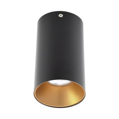 XNITRO GU10 1X35W Stropní, přisazené, bodové svítidlo, těleso hliník, povrch vnější černá, vnitřní zlatá, pro žárovku 1x35W, GU10, ES50, 230V, IP20, tř.1, rozměry d=75mm, h=135mm