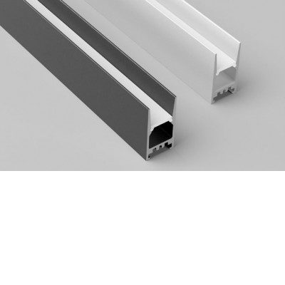 PRF Přisazený profil pro LED pásky, materiál hliník, difuzor plast opál, povrch bílá/černá, rozměry 15,5x30mm, délka l=3m.