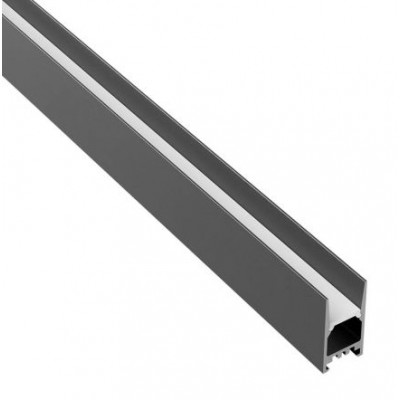 PRF Přisazený profil pro LED pásky, materiál hliník, difuzor plast opál, povrch černá, max šířka LED pásku 12mm, rozměry 15,5x30mm, délka l=3m