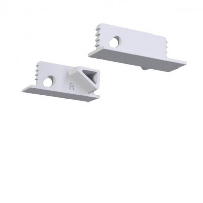 PRF Sada dvou koncovek nano profilu pro LED pásky s otvorem, materiál plast, povrch bílá.