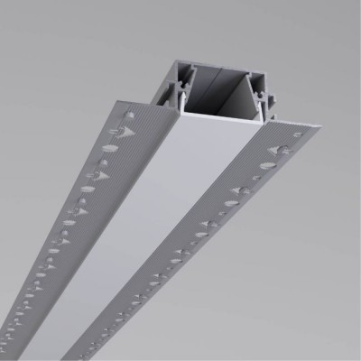 PRF Zápustný profil pro instalaci LED pásků do sádrokartonu, materiál hliník, difuzor plast opál, povrch šedá, max šířka LED pásku 20,5mm, rozměry 85x24mm, délka l=3m, vč. 2 koncovek.