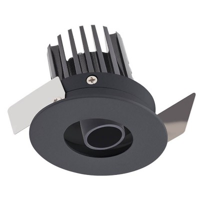XPIXEL Stropní, podhledové, bodové svítidlo, výklopné +-15°, těleso hliník, povrch černá, komínek černá, LED 9W, 790lm/679lm, teplá 3000K, Ra90, vyzař úhel 30°, 230V, IP20, rozm d=60mm, h=54mm, trafo na kab