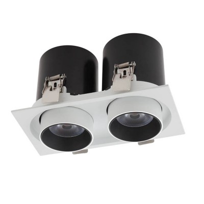 XSLIDE Podhledové, dvoubodové, komínkové svítidlo, výklopné +-90°, materiál hliník, povrch bílá, LED 2x12W/2x25W, teplá 3000K, nebo neutrální 4000K, UGR<10, vyzař. úhel 38°, Ra90, 230V, IP20, tř.2, rozměry dle typu, vč trafa