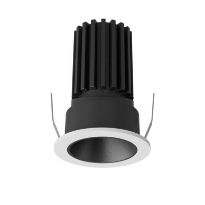 XSLICK Podhledové bodové svítidlo, výklopné 30°, materiál hliník, povrch vnitřní černá, rámeček bílá, LED 8W, 780lm, teplá 3000K, Ra90, vyzař úhel 36°, 230V, IP40, tř.2, rozměry d=52mm, h=90mm.