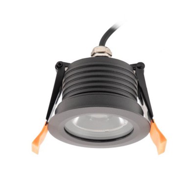 XSAL Venkovní podhledové bodové svítidlo, těleso kov, povrch tmavě šedá, LED 12W, 1486lm, neutrální 4000K, vyzař. úhel 38°, Ra80, 230V, IP65, tř.2, rozměry d=85mm, h=65mm.