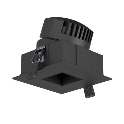 XCAB Podhledové bodové, komínkové svítidlo, výklopné30°, materiál hliník, povrch vnitřní černá, rámeček černá/bílá, LED 10W, 1300lm, teplá 3000K, Ra90, vyzař úhel 36°, 230V, IP40, tř.2, rozměry 84x84x75mm.