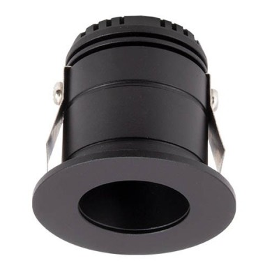 XKEEP Stropní, podhledové, bodové komínkové svítidlo, těleso hliník, povrch černá, LED 3W, teplá 3000K, 250lm/224lm, vyzař úhel 30°, Ra80, 230V, IP20, rozměry d=44mm, h=40mm, trafo na kabelu