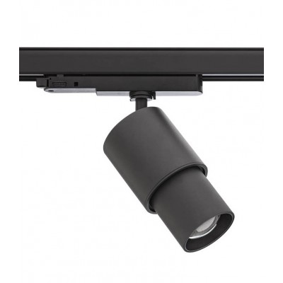 XZOOM Bodové svítidlo, těleso hliník, povrch černá mat/bílá mat, LED 20W, teplá 3000K/neutrální 4000K, nastavitelný vyzařovací úhel 6°-60°, Ra80, 230V, IP20, tř.1, rozměry d=85mm, h=120-158mm, do 3F lišty NORDIC ALUM.INIUM, EUTRAC