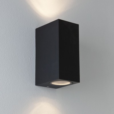 CHIOS Nástěnné bodové svítidlo, základna kov, povrch černá, pro LED žárovku 2x6W, GU10, ES50, 230V, do koupelny IP44, tř.1, rozměry 150x68x93mm, svítí nahoru/dolů
