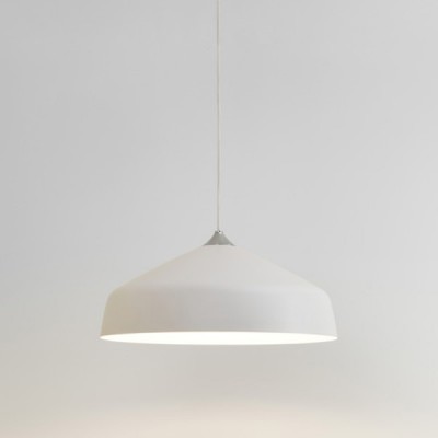 GINESTRA 400 Závěsné svítidlo lustr, těleso kov, stínítko povrch bílá, vnitřní bílá, detaily chrom lesk, pro LLED žárovku 1x12W, E27, A60, 230V, IP20, tř.2, stínítko d=400mm, h=183m, závěs l=2055mm, lze z