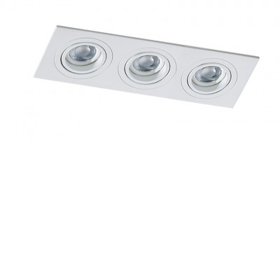 CARO Stropní, podhledové, bodové, svítidlo, obdélníkové, výklopné +-45°, těleso hliník, povrch černá/bílá, pro žárovku 3x50W, GU10, 230V, IP20, rozměry 256x23x93mm.