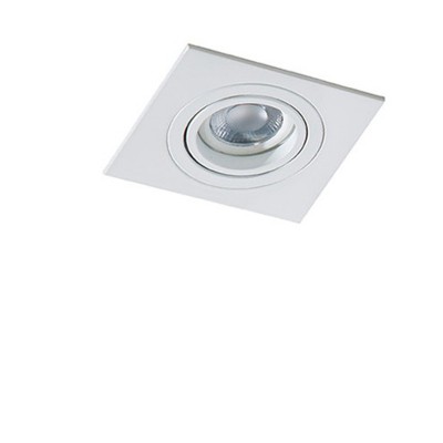CARO Stropní, podhledové, bodové, svítidlo, čtvercové, výklopné +-45°, těleso hliník, povrch bílá, pro žárovku 1x50W, GU10, 230V, IP20, rozměry 95x95mm, h=26mm.