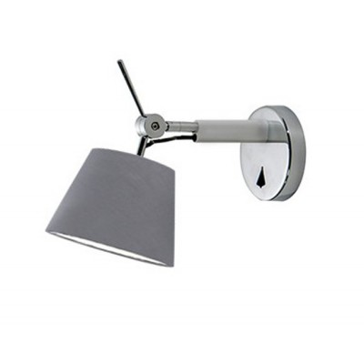 ZYTA Nástěnné svítidlo, nastav. směr svícení, těleso hliník, stínítko textil šedá, pro žárovku 1x60W, E27, 230V, IP20, tř.1, rozměry d=180mm, h=270mm, vypínač na tělese.