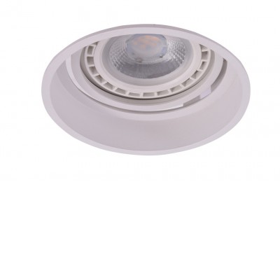 TORRES Stropní, podhledové, bodové, svítidlo, kruhové, výklopné +-40°,  těleso hliník, povrch bílá, pro žárovku 1x50W, GU10 ES111, 230V, IP20, rozměry d=155mm, h=100mm.