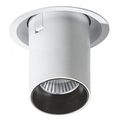 LUNA Podhledové bodové svítidlo, nastavitelný směr svícení, materiál kov a hliník, povrch bílá/černá, LED 15W/1270lm, 7W/595lm, teplá 3000K, stmív. DIM dle typu, IP20, Ra90, rozměry d=60mm, h=90mm.