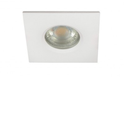 IKA Vestavné svítidlo bodové, čtvercové, těleso kov, povrch bílá, pro žárovku 1x50W, GU10, 230V, IP65, rozměry 84x84x30mm.