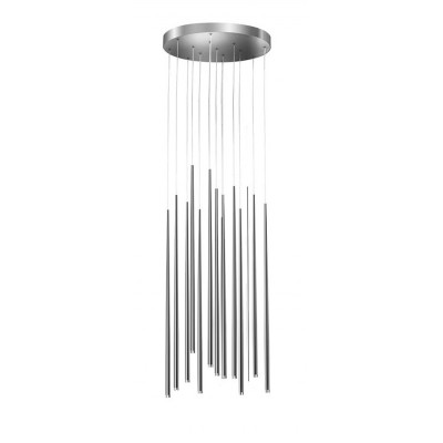 LOUSE Závěsné svítidlo, těleso kov, povrch chrom, dif plast opál, LED 36W, 2400lm, teplá 3000K, 230V, IP20, rozměry d=450mm, h=750mm. vč závěs kabelu l=1860mm, lze zkrátit.
