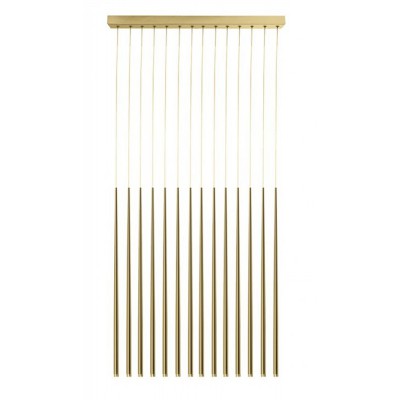 LOUSE Závěsné svítidlo, těleso kov, povrch zlatá, dif plast opál, LED 45W, 2800lm, teplá 3000K, 230V, IP20, rozměry 1020x750mm. vč závěs kabelu l=1860mm, lze zkrátit.