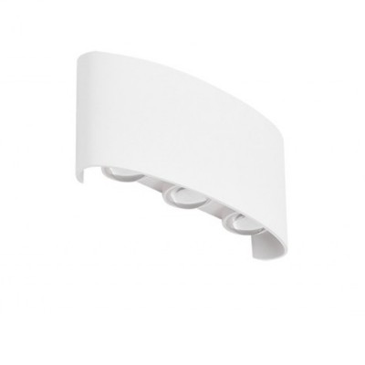 GINNA Nástěnné venkovní svítidlo, těleso kov, povrch bílá, LED 6W, 500lm, teplá 3000K, 230V, IP54, rozměry 165x78x40mm, svítí nahoru/dolů.