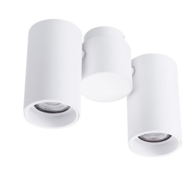 MAKALU Stropní přisazené bodové svítidlo, nastav. směr svícení, těleso kov, povrch bílá, pro žárovku 2x50W, GU10, 230V, IP20, rozměry 225x120x70mm.