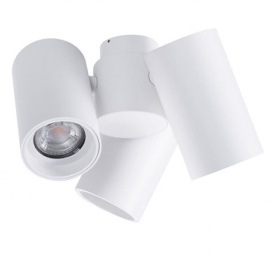 MAKALU Stropní přisazené bodové svítidlo, nastav. směr svícení, těleso kov, povrch bílá, pro žárovku 3x50W, GU10, 230V, IP20, rozměry 195x145x70mm.