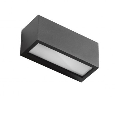 VENTA Nástěnné venkovní svítidlo, těleso kov, povrch tmavě šedá, difuzor plast opál, pro žárovku 1x40W, E27, 230V, IP54, rozměry 250x102x110mm, svítí nahoru/dolů.