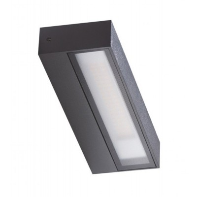 COSEL Nástěnné venkovní svítidlo, materiál kov, povrch tmavě šedá, dif plast opál, LED 16W, 1300lm, teplá 3000K, IP54, rozměry 223x47x70mm, svítí nahoru/dolů.