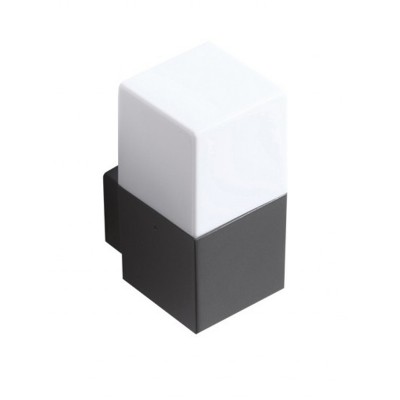 SORANO Nástěnné venkovní svítidlo, těleso kov, povrch tmavě šedá, difuzor plast opál, pro žárovku 1x40W, E27, 230V, IP54, rozměry 85x170x115mm.